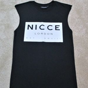 NICCE London BLACK Sleeveless TEE T-Shirt TOP  XS